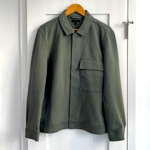 COS cotton twill shirt jacket. Sage green color
